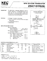 Datasheet 2SC1070B manufacturer NEC