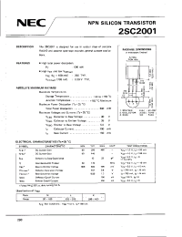 Datasheet 2SC2001 manufacturer NEC