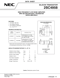 Datasheet 2SC4958-T2 manufacturer NEC