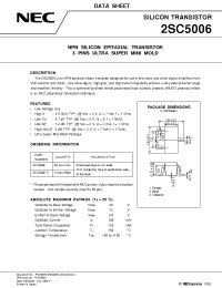 Datasheet 2SC5006-T1 manufacturer NEC