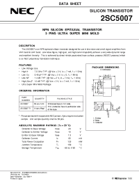 Datasheet 2SC5007-T1 manufacturer NEC
