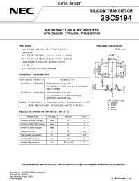 Datasheet 2SC5194 manufacturer NEC