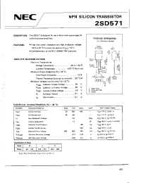 Datasheet 2SD571 manufacturer NEC