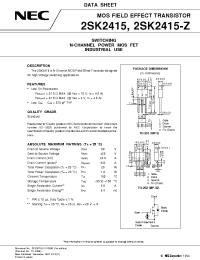 Datasheet 2SK2415 manufacturer NEC