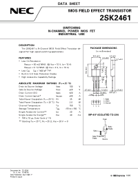 Datasheet 2SK2461 manufacturer NEC
