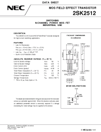 Datasheet 2SK2512 manufacturer NEC