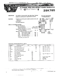 Datasheet 2SK785 manufacturer NEC