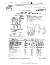 Datasheet 2SK811 manufacturer NEC