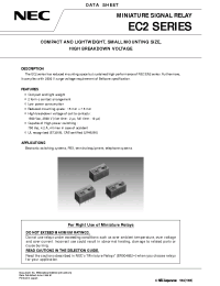 Datasheet EC2-4.5SNJ manufacturer NEC