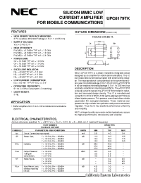 Datasheet UPC8179TK manufacturer NEC
