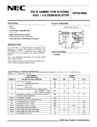 Datasheet UPC8190K-E1 manufacturer NEC