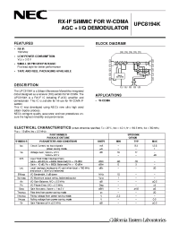 Datasheet UPC8194K-E1 manufacturer NEC