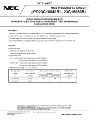Datasheet UPD23C16080BLGY-MJH manufacturer NEC