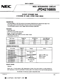 Datasheet UPD4216805G5-60 manufacturer NEC
