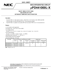 Datasheet UPD441000LGU-B10X-9JH manufacturer NEC