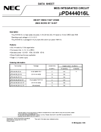 Datasheet UPD444016LLE-A12 manufacturer NEC