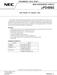 Datasheet UPD4992 manufacturer NEC
