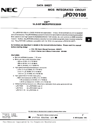 Datasheet UPD70108L-10 manufacturer NEC