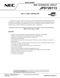 Datasheet UPD720113 manufacturer NEC