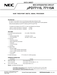 Datasheet UPD77115 manufacturer NEC
