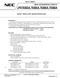 Datasheet UPD78363A manufacturer NEC