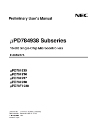 Datasheet UPD784936GF-xxx-3BA manufacturer NEC