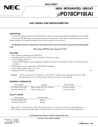 Datasheet UPD78CP18GQA-36 manufacturer NEC