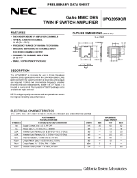 Datasheet UPG2050GR manufacturer NEC