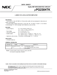 Datasheet UPG2304TK-E2 manufacturer NEC