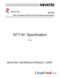 Datasheet NT7181FQ manufacturer Novatek