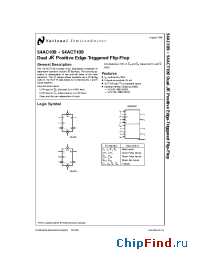 Datasheet 54AC109D manufacturer National Semiconductor