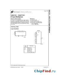 Datasheet 54AC151F manufacturer National Semiconductor