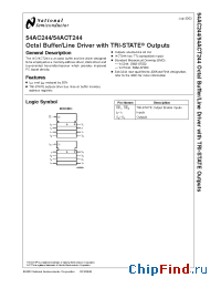 Datasheet 54AC244DM manufacturer National Semiconductor