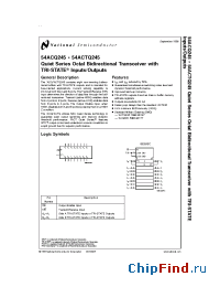 Datasheet 54ACQ245 manufacturer National Semiconductor