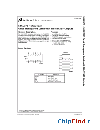 Datasheet 54ACT373DM-MLS manufacturer National Semiconductor