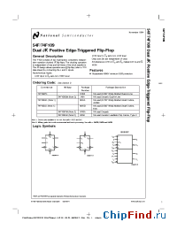 Datasheet 54F109DC manufacturer National Semiconductor
