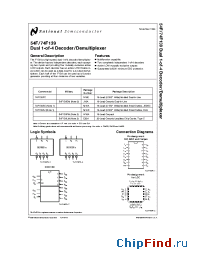 Datasheet 54F139 manufacturer National Semiconductor