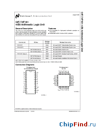 Datasheet 54F181 manufacturer National Semiconductor
