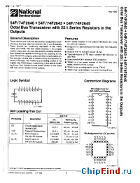 Datasheet 54F2640PCQR manufacturer National Semiconductor