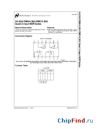 Datasheet 54LS02E manufacturer National Semiconductor
