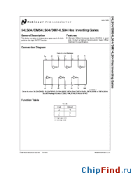 Datasheet 54LS04W manufacturer National Semiconductor
