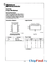 Datasheet 54LS152 manufacturer National Semiconductor