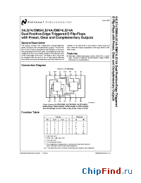 Datasheet 54LS74 manufacturer National Semiconductor