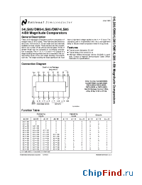 Datasheet 54LS85LMQB manufacturer National Semiconductor
