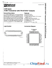 Datasheet 74FR16245Q manufacturer National Semiconductor