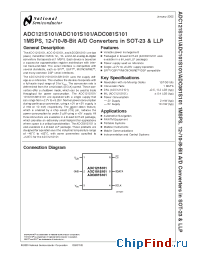 Datasheet ADC081S101EVAL manufacturer National Semiconductor