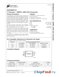 Datasheet ADC082S101EVAL manufacturer National Semiconductor