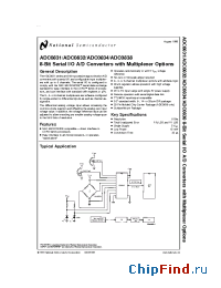 Datasheet ADC0831CCN manufacturer National Semiconductor