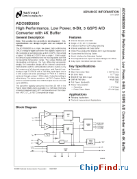 Datasheet ADC08B3000 manufacturer National Semiconductor