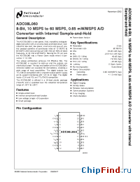 Datasheet ADC08L060CIMT manufacturer National Semiconductor
